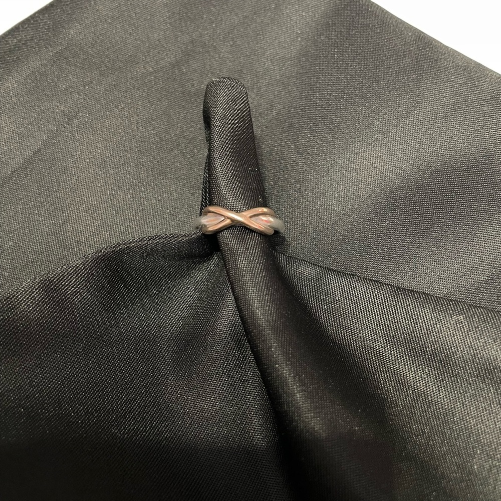 Tiffany & Co 18k Rose Gold Silver Infinity Knot Ring